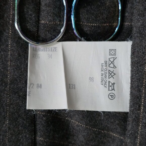 DKNY Classic Dress Trousers Mens US 34 Brown Striped Wool Cashmere Pockets Italy - Picture 14 of 16